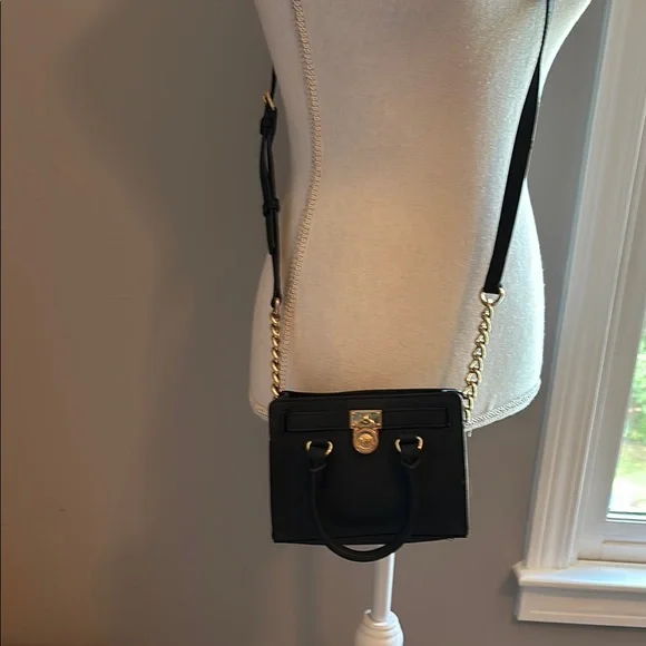 Michael Kors Black and Gold Mini Crossbody - Picture 2 of 7